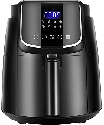 Midea MF-CN40C2 Heißluftfritteuse 4L, Ölfreie Airfryer 1500W, 8 Vorprogrammierte Kochmodi, 35-200℃, Backen, Braten, Grillen, Auftauen, Schüttelalarm, 60-Minuten Timer, 41 Rezepten, Spülmaschinenfest
