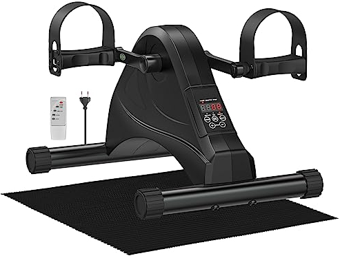 Pedaltrainer, Beintrainer für Zuhause, Leisem Motor, 6 Geschwindigkeitsstufen, Heimtrainer Senioren Rehabilitation Zuhause Fitnessgeräte (Schwarz)
