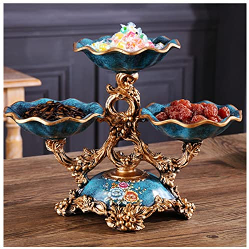 MUVLUX Cake Display Stand 3 Tier Fruit Bowl Fruit Bowl Luxury European-Style Fruit Bowl，Resin Fruit Tray Serving - Tiered Serving Stand - Dessert Appetizer Cake Candy Fruit Container (Color : A)
