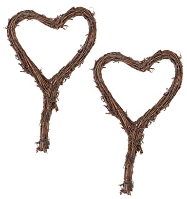 INOOMP 2stücke Hochzeitsgirlande Aus Rattan Herzform Hängende Dekoration Für Party Festival Rattangirlande Schöne Wand Und Deckenbefestigung Für Hochzeit Und Zuhause