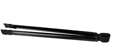 BESTonZON Fireplace Log Tongs Barbecue Clamp Wave Clamping Design BBQ Tools Black Iron Charcoal Tong for Camping Fire Pit Picnic 28x4x1.8cm