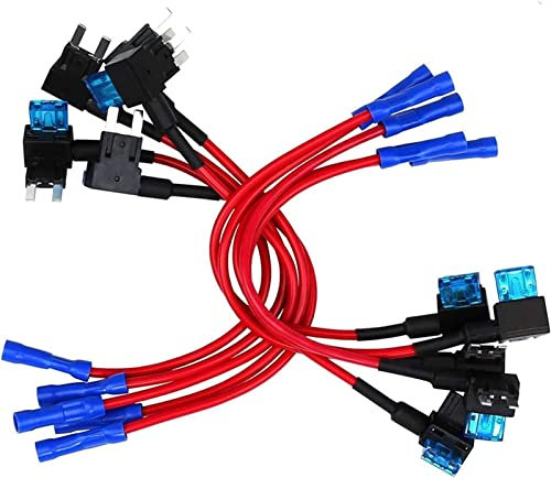 GANGEV Sicherung 10 Stück kleine Auto-Kfz-Sicherungshalter ACS Add-a-Circuit TAP Adapter mit 105A Micro Mini Standard ATM Flachsicherung
