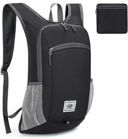 Lixada Faltbarer Rucksack, Ultraleichte Tagesrucksack Wasserdicht Mini Rucksack Verstaubar Wanderrucksack für Reisen, Wandern, Radfahren Damen und Herren