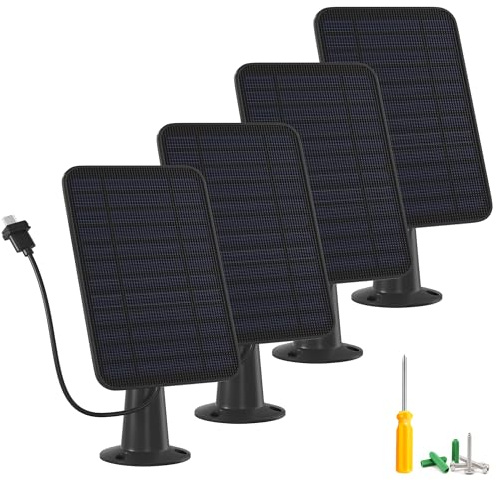 5 W Solarmodul-Ladegerät für Blink-Kameras (3. Generation/XT XT2), 4 m Kabel und wetterfeste IP65-Halterung, 4 Stück