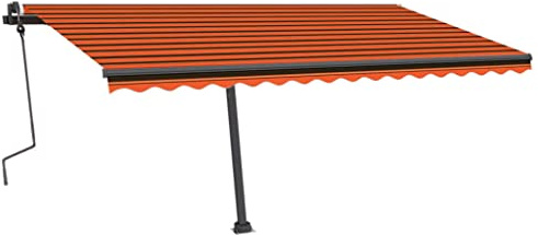 Terassenüberdachung Vordach für haustür Balkonmarkise Gelenkarmmarkise Einziehbar mit LED 450x300 cm Orange und BraunGeeignet für Terrassen, Balkone, Veranden