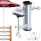 DBPBToU pie sombrilla terraza Exterior,Soporte sombrilla Playa Ajustable, Base sombrilla terraza Exterior se Puede Instalar en balcón, jardín, terraza (Plata)