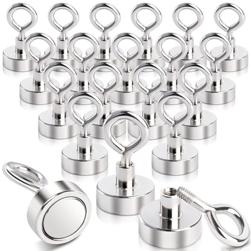 Keukenket Neodym Magnethaken 20 Stück - 20mm Super Starker Magnete mit Zugkraft 10kg für Küche, Badezimmer, Garage, Büro