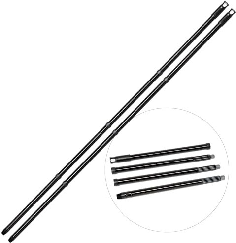 Novaliv 2x Vielseitiger Premium Schraub-Besenstiel 137 cm - 2,6 cm Stabil Langlebig Schwarz Verstellbar 137 cm auf 94,5 cm Perfekt für Kehren, Schrubben & Fensterputzen Hochwertige Metallkonstruktion