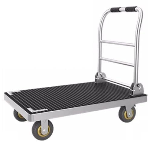 WYRMB Carrello a Spinta Carrello Pieghevole Silenzioso in lamiera d'Acciaio Carrello a pianale Ispessito e Resistente all'Usura per Cantiere di magazzinoContenere Fino a 200 libbre,