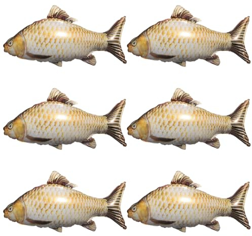 Set med 6 fiskballonger, uppblåsbar fisk, uppblåsbar fisk, uppblåsbara djur, poolleksaker, uppblåsbara leksaker, gåvor för fiskare