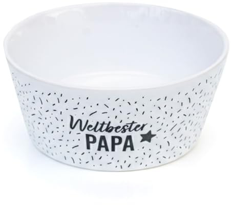 Papierdrachen Ciotola per cereali in porcellana con scritta Weltbester Papa, 15 cm, con stampa interna, regalo per la festa del papà e Pasqua, ciotola per la colazione per i genitori