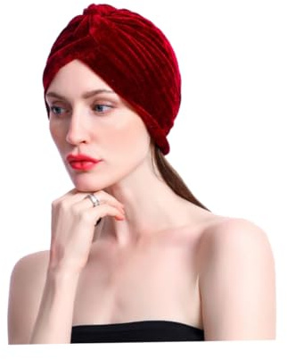 Diadema de Maquillaje de Terciopelo Liso Roja para Mujer