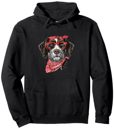 Deutsches Drahthaar Mom Bandana Hunderasse Grafik Pullover Hoodie