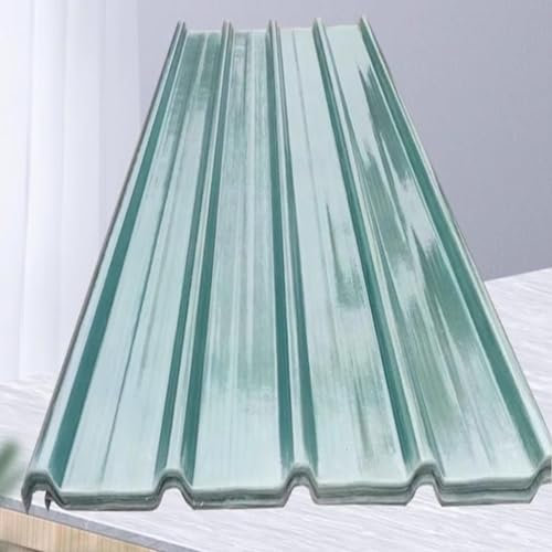 FRP Clear Roofing Panel 2.2mm Thick - Corrugated Roofing Sheets for Daylighting & UV Protection - Size 35x51in - Transparent Rainproof Board for Garage Carport Cladding