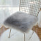 Cuscino per sedia in pelliccia sintetica, quadrato, piccolo, morbido, quadrato, in finta pelliccia di pecora, per soggiorno, camera da letto (grigio, 35 x 35 cm)