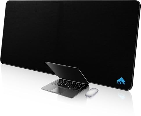 Cacoy 150x70cm Large Gaming Mouse Pad, Extended Mega Size Professional Mouse Mat Desk Mat for Full Desk, Non-Slip Mousepads with Special-Textured Surface, Anti-Fray Stitched Edges Desk Pad (Black) | XXXL Extended Mega Size Non-Slip Rubber Base Keyboard Mousepad with Special-Textured Surface Anti-Fray Stitched Edge Desk Pad