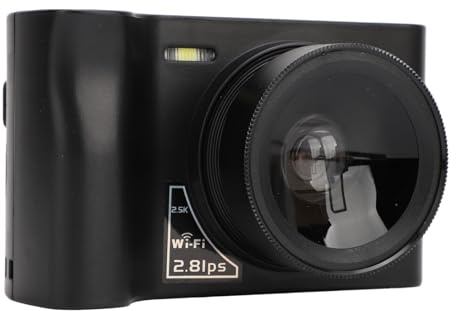 Fotocamera Digitale 2.5K 24MP 16x Zoom Digitale WIFI Fotocamera Mirrorless per Viaggi, Giochi MP3 in Plastica 1800mAh con Schermo da 2,88 Pollici per Principianti (BLACK)