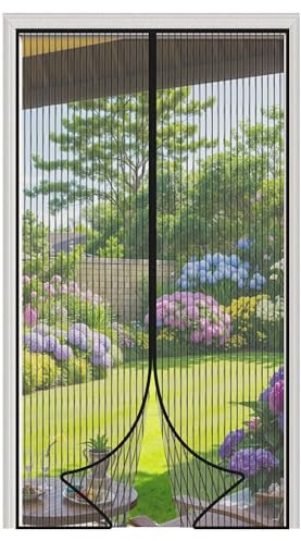 Moustiquaire pour porte de balcon - Sans perçage - 90 x 210 cm - Magnétique renforcée - Pour balcon, salon, terrasse