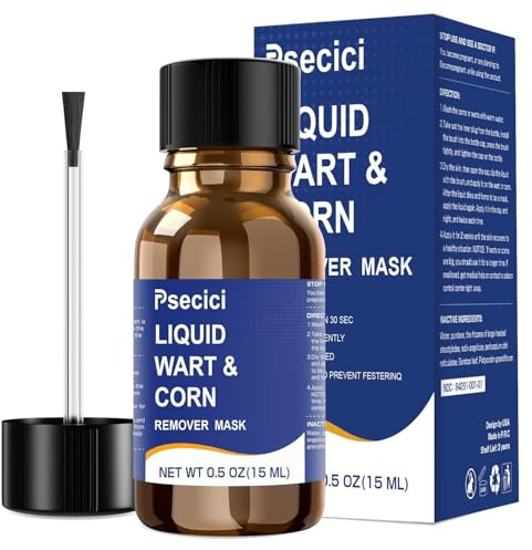 Plantar Wart Remover for Feet & Hands - Fast Acting Liquid Treatment for Common & Flat Warts, Corns & Calluses | 0.5FL OZ (15mL)
