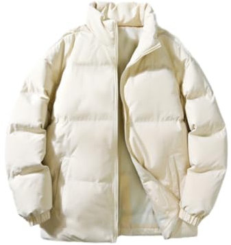 NITRY Langarm Jacke Herren Klassisch Trend All-Match Outdoorjacke Herren Verdicken Komfortabel Warm Baumwolle Jacke Herren Leichte Mode Casual Kältejacke Herren B-Apricot 4XL