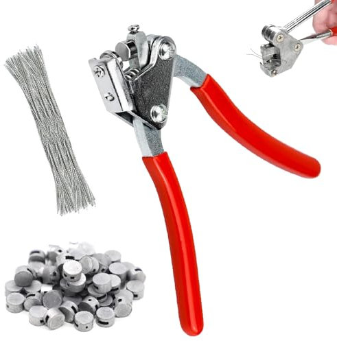 Kit de Pinces à Plomber, Set de Pinces à Plomber en Acier, Tenailles Pinces D'étanchéité, avec 80 Fils de Plombage 170mm, Acier 80 Pièces Ø 8, Ø 10 Joints Ronds, pour la Logistique, Compteurs D'eau