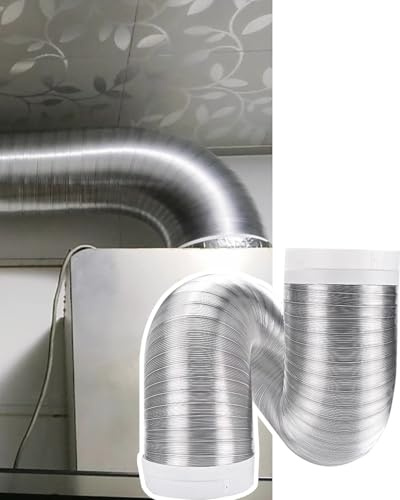 Tubo Cappa Cucina Tubo Flessibile di Sfiato Della Cappa, Tubo di Scarico, Stufa, Foglio di Alluminio, Condotto Flessibile Non Isolato Dell'aria, Tubo di Scarico Dell'aria Condizionata(2m(6.5ft/79),D