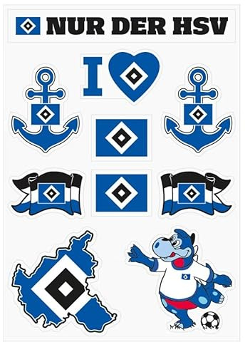 Hamburger SV HSV Aufkleber Sticker Set 10-teilig; schöne unterschiedliche Motive