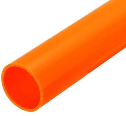 0.2-0.5Meters PVC Rigid Tube Round Pipe Hardware Tubing 16mm-45.2mm ID Orange High Impact for Water Pipe Crafts Cable Sleeve(45.2x50mmx0.33m)