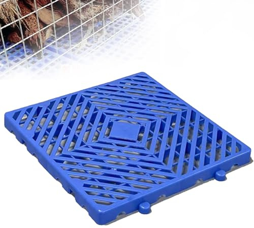 PQXQZ Palette Plastique Caillebotis de Rangement Respirant Palette Emboîtable en Polyéthylène Bleu pour Garages Caves Supermarchés Intérieur et Extérieur(50x50x5cm)