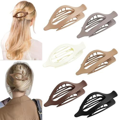 ZMREN Lot de 6 pinces à cheveux plates pour femme, Tenue solide, Maintien plat et sûr Dents intérieures, Pinces latérales, pour cheveux fins et épais