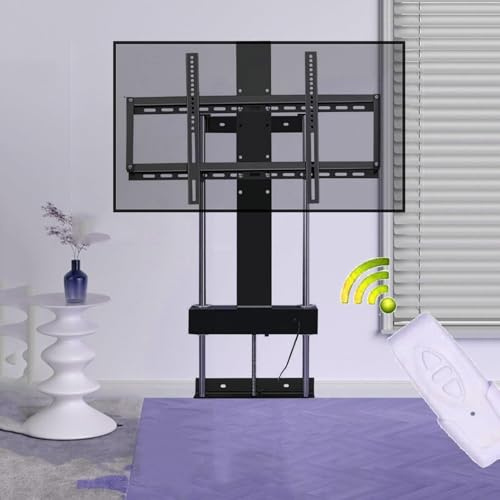 FBSHAD Support de Support de télévision motorisé avec télécommande, réglable en Hauteur pour 37 -75 TV, Ascenseur télescopique, Charge maximale de 50 kg, Installation Facile