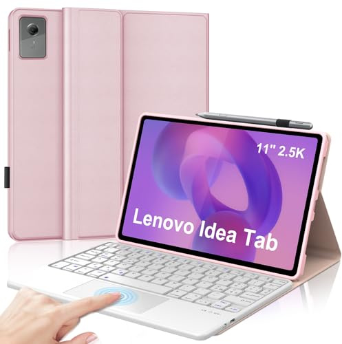 Tastiera per Lenovo Idea Tab 11 Pollici 2025/Lenovo Tab M11 11 Pollici 2024 | Cover Keyboard Touchpad Staccabile, Italiano QWERTY, Custodia Tastiera Bluetooth per Idea 11 TB-336ZU/336FU, Rosa chiaro