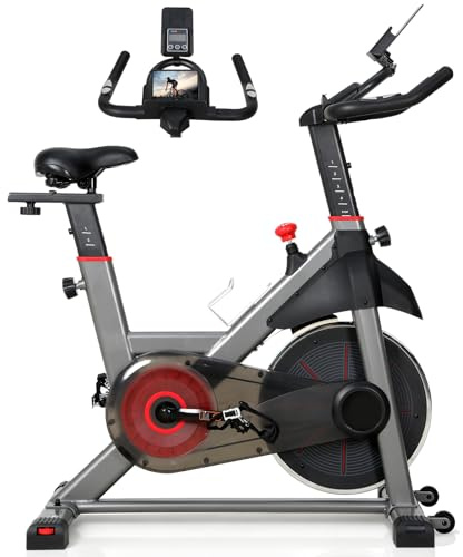 Novonova Vélo d'Appartement avec Résistance Ajustable et Silencieuse, Volant d'Inertie 8KG, Vélo d Appartement d'Entraînement Professionnel Écran LED, Impulsion, Velo Appartement avec Selle Réglable
