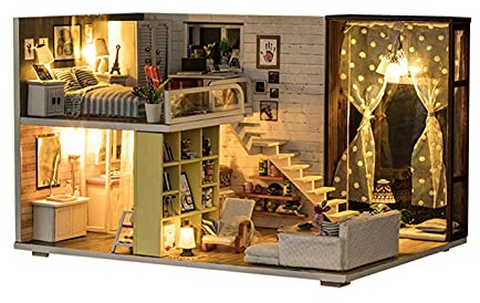 Generic Miniature Doll House Kit Eco-Friendly Dollhouse Model, Possibilities, 10.6 X 7.7 X 6.5in, Family Leisure Time