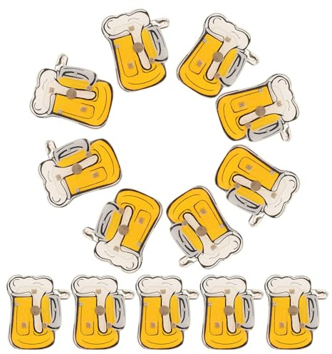 Amosfun Broche Clignotante Chope Bière Orange en Époxy, Accessoire Décoratif Unique pour Ambiance Bavaroise Lors de Festivals et Oktoberfest