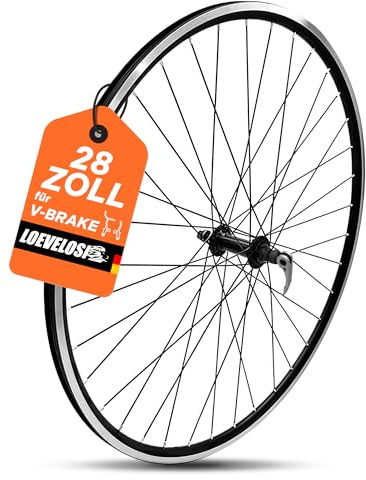 Rennrad Vorderrad 28 Zoll 700C Felgenbremse 100 mm QR 36 Speichen Alu Felge 622x13 Presta Ventil Schwarz LOEVELOSI Laufrad