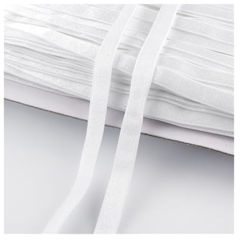 Goma Elastica 20Meters 6-30mm Nylon Elastic Band For Bra Underwear Strap Rubber Tape Pants Stretch Webbing Bands DIY Sewing Accessories(White,10mm)