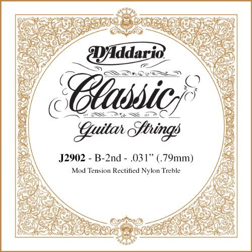 D'Addario J2902 Classics Deuxième Corde seule pour guitare classique rectifiée Modéré