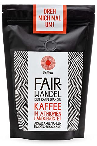 SOLINO Hochland Kaffee gemahlen (250g) - 100% Arabica, mild aromatisch - Handgeröstet in Äthiopien - Für Filterkaffee, French Press oder Mokka Kanne