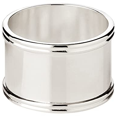 Edzard Round Silver-Plated Napkin Rings (Set of 6), Stainless Steel, Silver