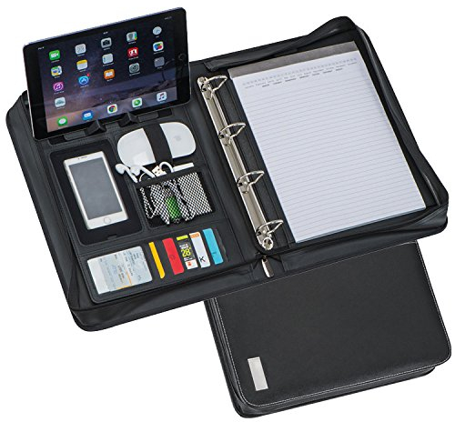A4 Ringbuchtasche/Ringbuchmappe mit Fächern und Smartphonehalterung