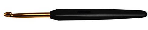 KnitPro - KnitPro Aluminium Softgrip Gold & Schwarz (5,50 mm) Häkelnadel - 1 Stück