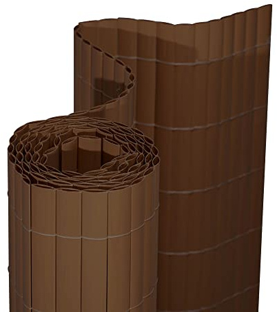 jarolift PVC Sichtschutzmatte Premium Sichtschutz Garten Balkon Terrasse Sichtschutzzaun Balkonverkleidung Zaunblende, 180 x 300 cm Braun