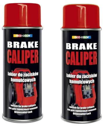 DECO COLOR BRAKE CALIPER DRUM SPRAY PAINT HIGH GLOSS MOTO CAR SPORT TUNING (red)
