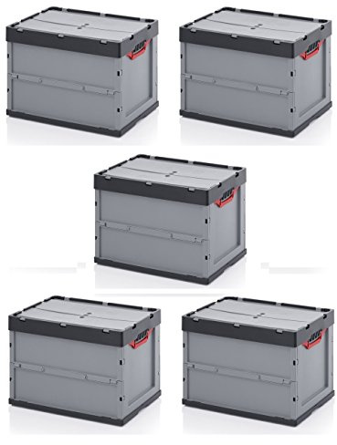 5 x professionell låda 60 x 40 x 42 med lock inklusive gratis tullstock 5-pack