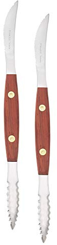 HIC Kitchen Squirt Free Serrated Twin-Blade Grapefruit Sectioning Knife, Stainless Steel Blades, Set of 2