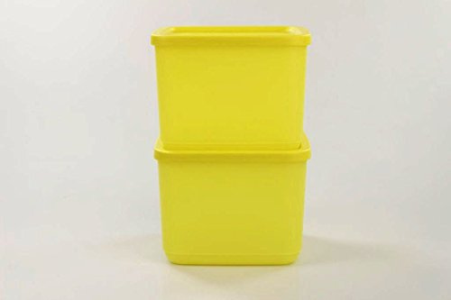 TUPPERWARE 2x 1,0 L Geburtstagskracher Kühlschrank Frischebehälter gelb 27617