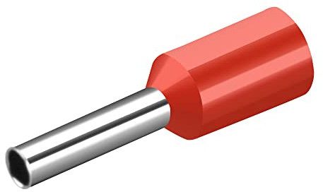 Heschen Kabelendklemme, E1508, AWG16 / 1,5 mm², Draht-Kupfer-Crimpverbinder, Vinylisoliert, Rot, 1000 Stück