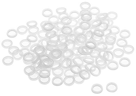 sourcing map Nylon Planas Arandelas 11mm DE 8mm DI 2mm Grosor Sellado Junta para Grifo Tubería Agua Manguera, Transparente, Paquete De 300