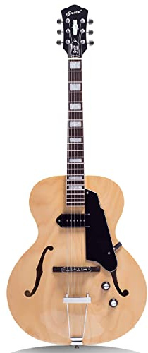 GROTE Jazz Electric Guitar Hollow Body Chrome Hardware (Natural)